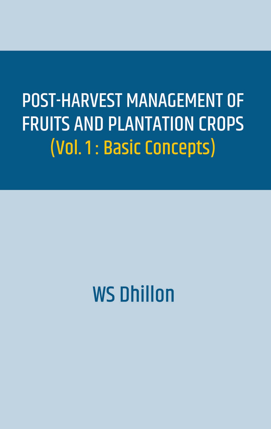 POST-HARVEST MANAGEMENT OF FRUITS AND PLANTATION CROPS: VOLUME 1, BASIC CONCEPTS